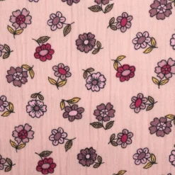 Musselin Stoff Baumwolle Blümchen rosa 1,30m Breite