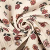 Musselin Stoff Baumwolle Blümchen ecru rosa rot 1,30m Breite