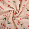 Musselin Stoff Baumwolle Clafoutis Kirschen nude-rosa rot 1,30m Breite