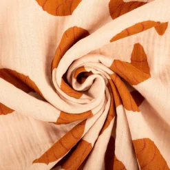Musselin Stoff Baumwolle Croissant beige braun 1,30m Breite