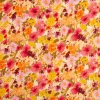 Musselin Stoff Baumwolle Digitaldruck Rebecca Blüten orange gelb rosa 1,30m Breite