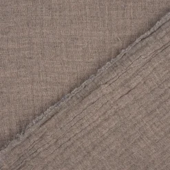 Musselin Stoff Baumwolle einfarbig taupe meliert 1,35m Breite