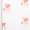 Musselin Stoff Baumwolle Einhorn Digitaldruck weiß rosa 1,32m Breite