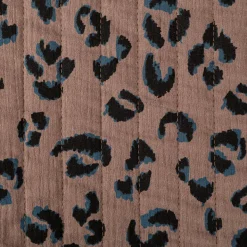 Musselin Stoff Baumwolle FAUVE Doubleface Leo-Print braun 1,30m Breite