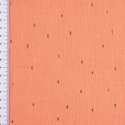 Musselin Stoff Baumwolle Foliendruck Konfetti Striche einfarbig apricot goldfarbig 1,35m Breite