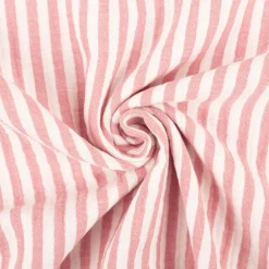 Musselin Stoff Baumwolle garngefärbt Streifen rosa weiß 1,25m Breite