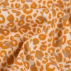 Musselin Stoff Baumwolle glatt Leopardenmuster weiß beige ocker 1,35m Breite