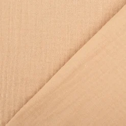Musselin Stoff Baumwolle Glitzer Beige 1,36m Breite