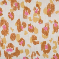 Musselin Stoff Baumwolle Karula Leo beige rosa 1,30m Breite
