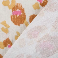Musselin Stoff Baumwolle Karula Leo beige rosa 1,30m Breite