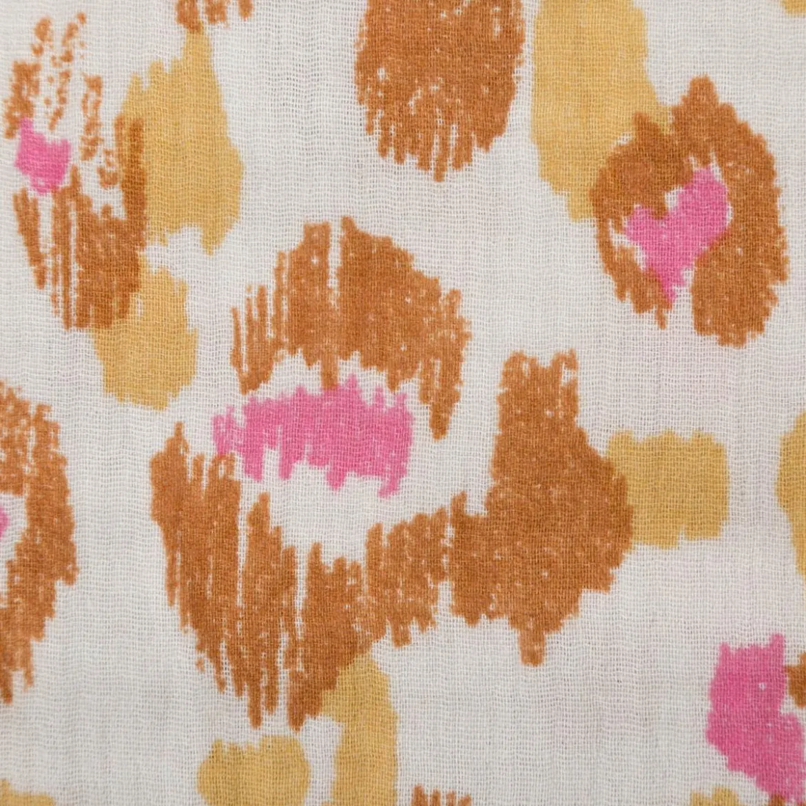 Musselin Stoff Baumwolle Karula Leo beige rosa 1,30m Breite