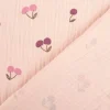 Musselin Stoff Baumwolle Kirschen rosa 1,33m Breite