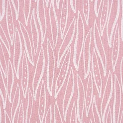 Musselin Stoff Baumwolle LEAVES geometrische Blätter rosa weiß 1,35m Breite