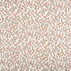 Musselin Stoff Baumwolle Madeleine Mini Blumen Blätter beige 1,30m Breite