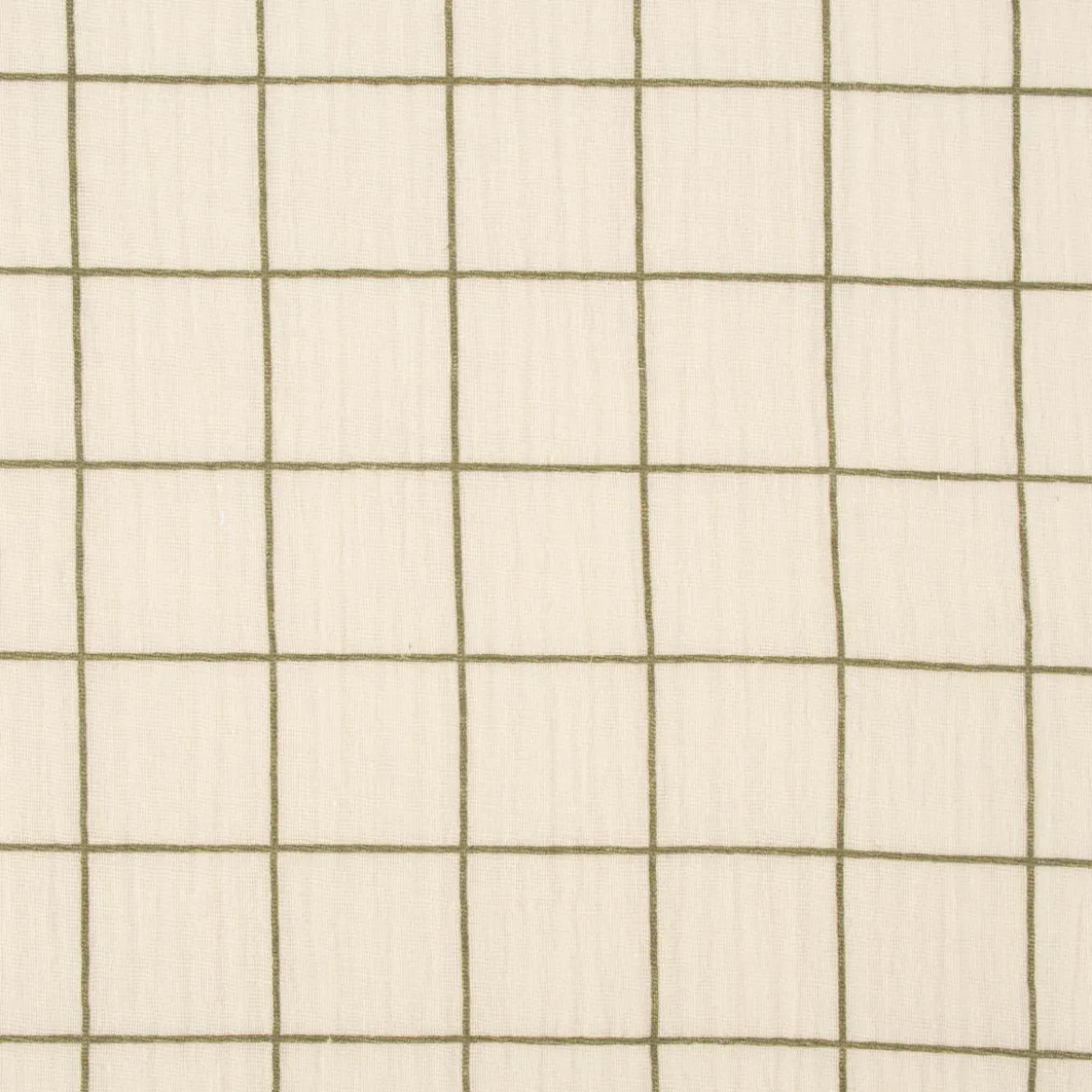 Musselin Stoff Baumwolle Meterware Gitterkaro beige khakigrün 1,30m Breite