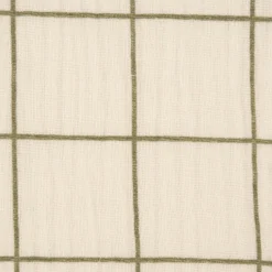 Musselin Stoff Baumwolle Meterware Gitterkaro beige khakigrün 1,30m Breite