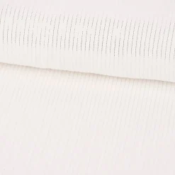 Musselin Stoff Baumwolle Nadelstreifen Streifen Lurex Glitzer ecru 1,35m Breite