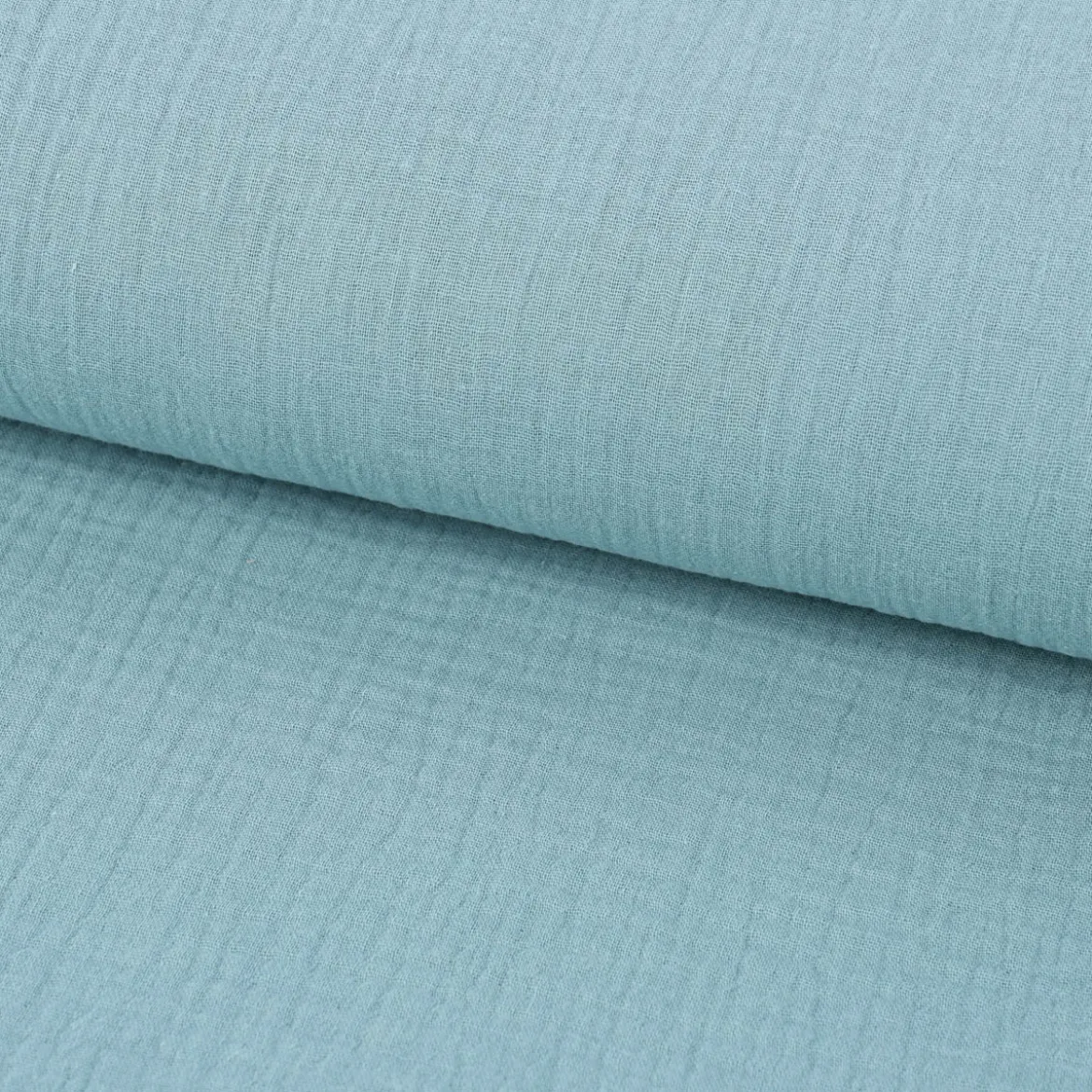 Musselin Stoff Baumwolle Organic Bio einfarbig blau 1,30m Breite