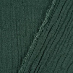 Musselin Stoff Baumwolle Organic Bio einfarbig dunkelgrün altgrün 1,30m Breite