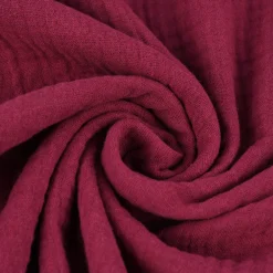 Musselin Stoff Baumwolle Organic Bio einfarbig bordeaux rot 1,30m Breite