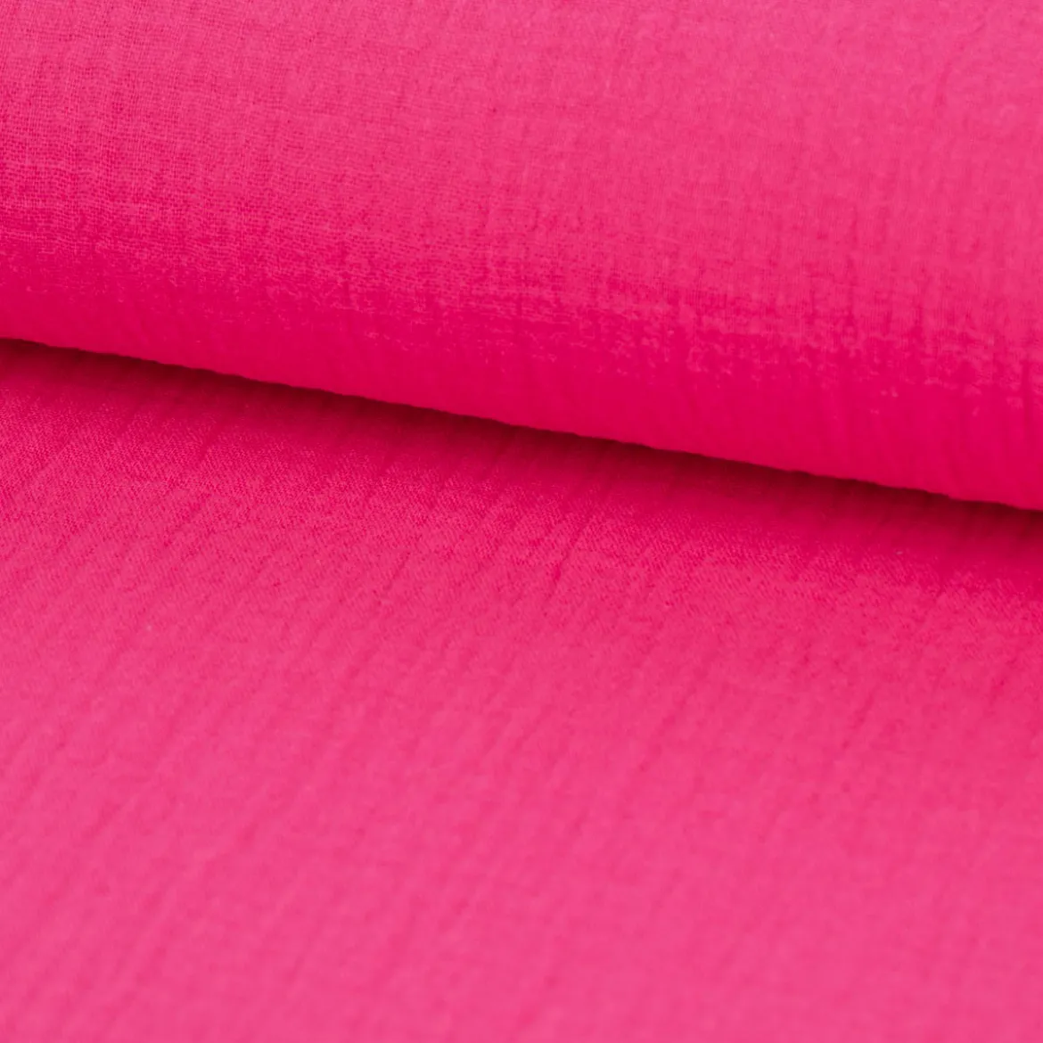 Musselin Stoff Baumwolle Organic Bio einfarbig fuchsia 1,30m Breite