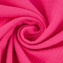 Musselin Stoff Baumwolle Organic Bio einfarbig fuchsia 1,30m Breite