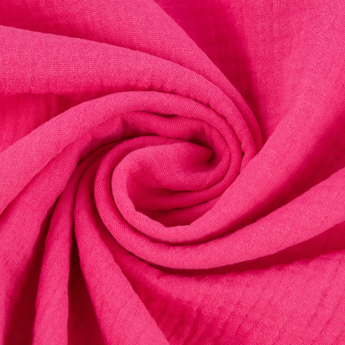 Musselin Stoff Baumwolle Organic Bio einfarbig fuchsia 1,30m Breite