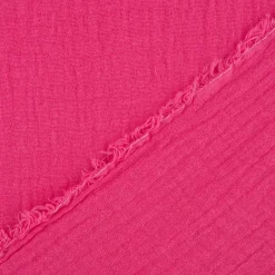 Musselin Stoff Baumwolle Organic Bio einfarbig fuchsia 1,30m Breite