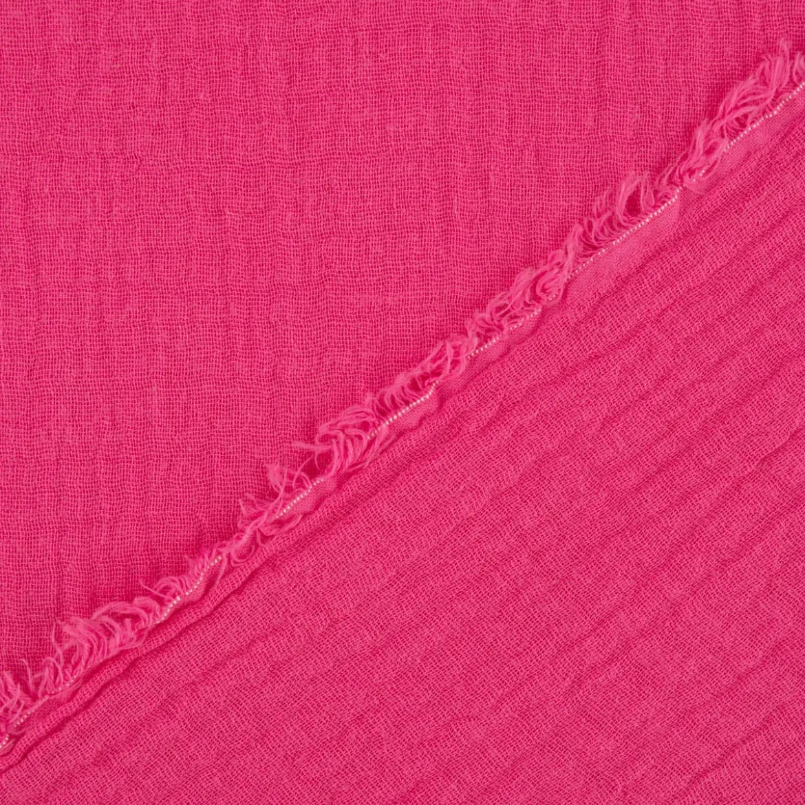Musselin Stoff Baumwolle Organic Bio einfarbig fuchsia 1,30m Breite