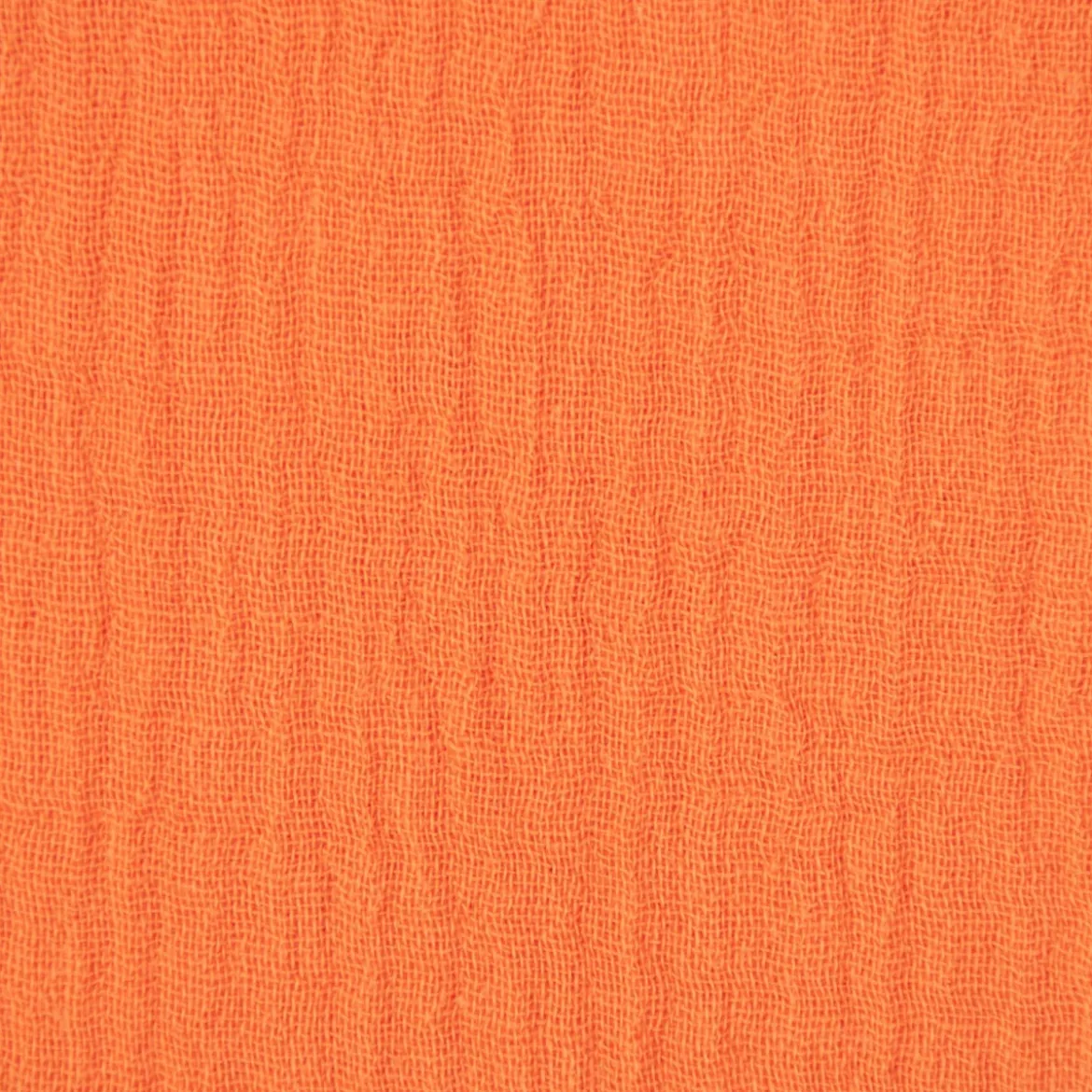 Musselin Stoff Baumwolle Organic Bio einfarbig orange 1,30m Breite