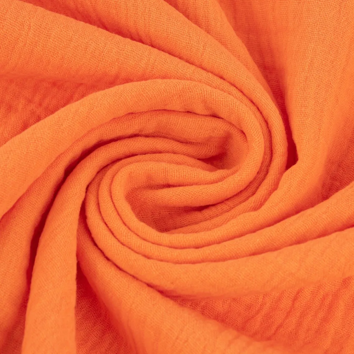 Musselin Stoff Baumwolle Organic Bio einfarbig orange 1,30m Breite