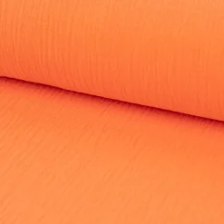 Musselin Stoff Baumwolle Organic Bio einfarbig orange 1,30m Breite