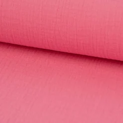 Musselin Stoff Baumwolle Organic Bio einfarbig pink 1,30m Breite