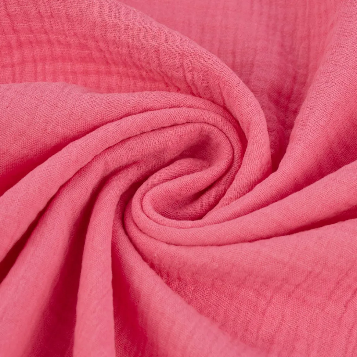 Musselin Stoff Baumwolle Organic Bio einfarbig pink 1,30m Breite