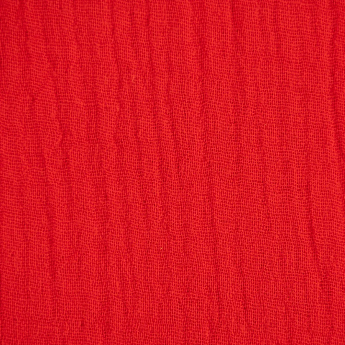 Musselin Stoff Baumwolle Organic Bio einfarbig rot 1,30m Breite