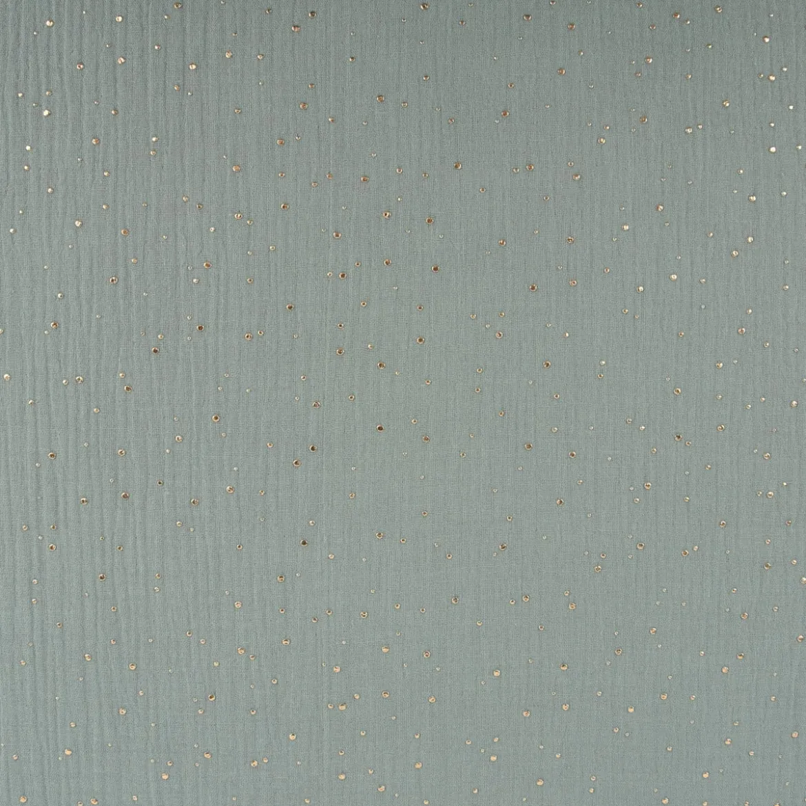 Musselin Stoff Baumwolle Punkte dunkel mint gold 1,4m Breite