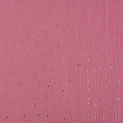 Musselin Stoff Baumwolle Punkte altrosa gold 1,4m Breite