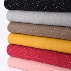 Musselin Stoff Baumwolle Punkte rosa weiß 1,30m Breite