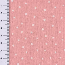 Musselin Stoff Baumwolle Punkte rosa weiß 1,30m Breite