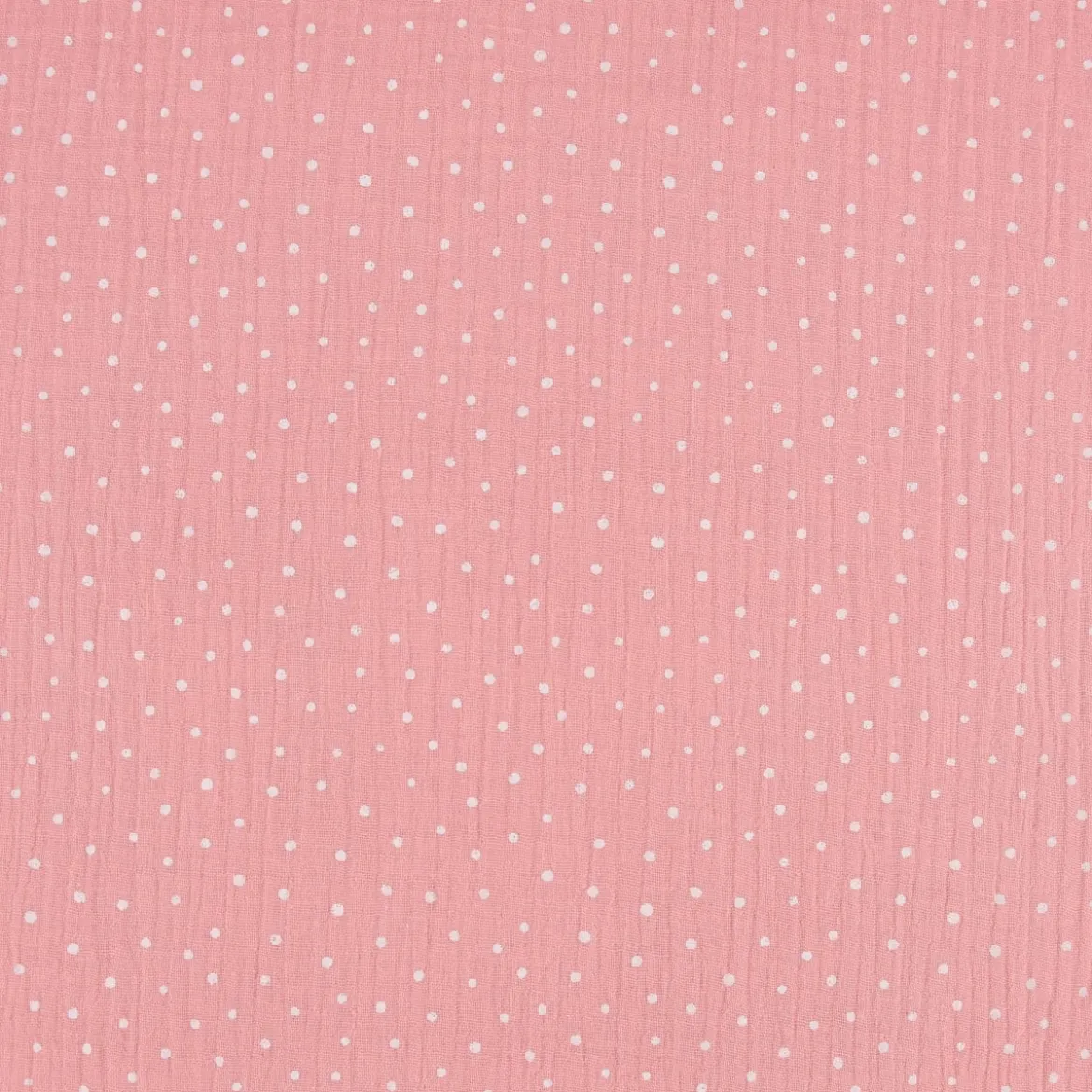 Musselin Stoff Baumwolle Punkte rosa weiß 1,30m Breite