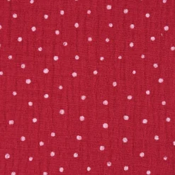 Musselin Stoff Baumwolle Punkte pink weiß 1,30m Breite