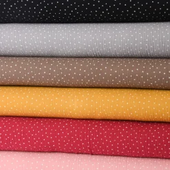 Musselin Stoff Baumwolle Punkte pink weiß 1,30m Breite
