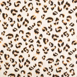 Musselin Stoff Baumwolle Steppstoff Fauve Doubleface Leo-Print beige 1,30m Breite