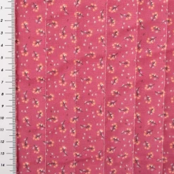 Musselin Stoff Baumwolle Steppstoff Marem Doubleface Blumen rosa 1,44m Breite