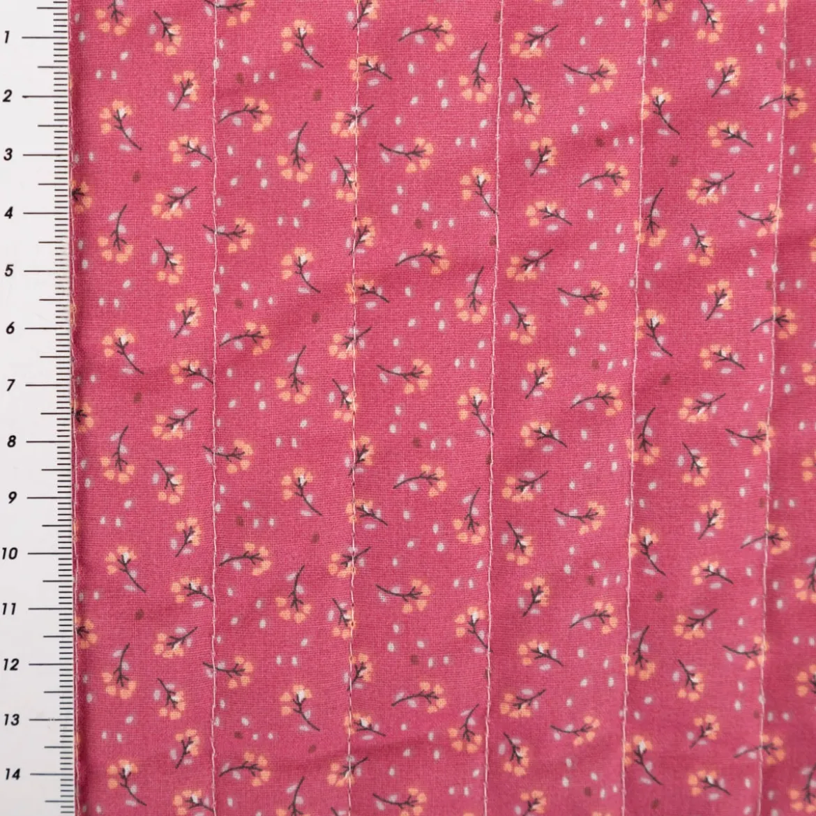 Musselin Stoff Baumwolle Steppstoff Marem Doubleface Blumen rosa 1,44m Breite