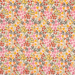 Musselin Stoff Baumwolle Steppstoff Marem Doubleface Blumen rosa 1,44m Breite