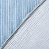 Musselin Stoff Baumwolle Yarn Dyed Streifen zweiseitig blau weiß 1,35m Breite