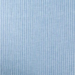 Musselin Stoff Baumwolle Yarn Dyed Streifen zweiseitig blau weiß 1,35m Breite