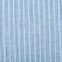 Musselin Stoff Baumwolle Yarn Dyed Streifen zweiseitig blau weiß 1,35m Breite