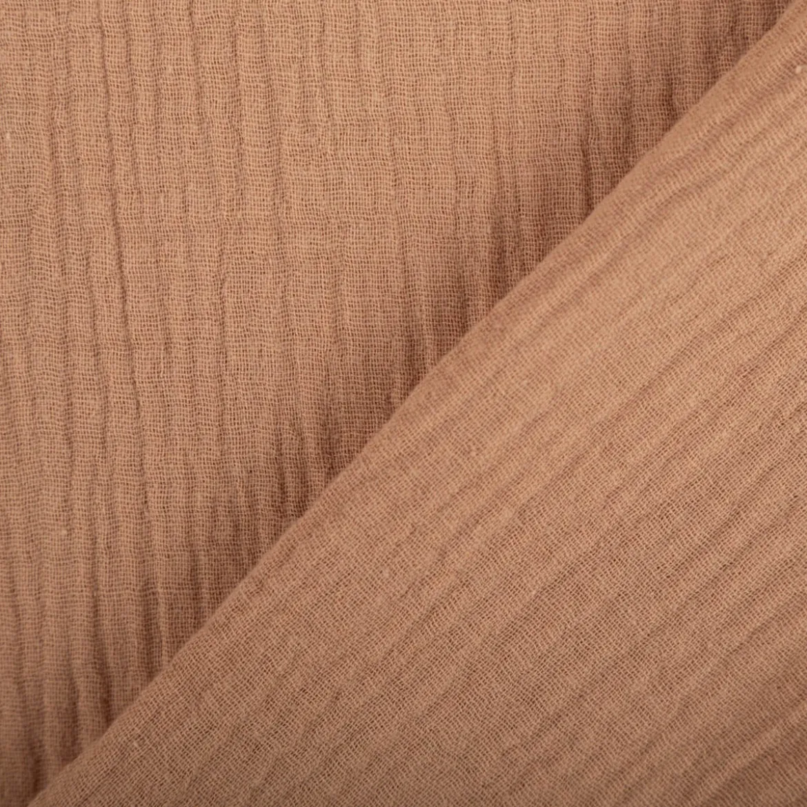 Musselin Stoff Baumwollstoff Double Gauze uni Beige 130 cm